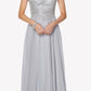 Juliet 657 Cap Sleeves Beaded Bodice A-line Long Dress