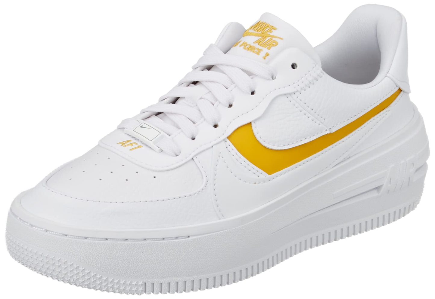 Nike Air Force 1 Platform para mujer Blanco/Ocre amarillo Talla 9.5