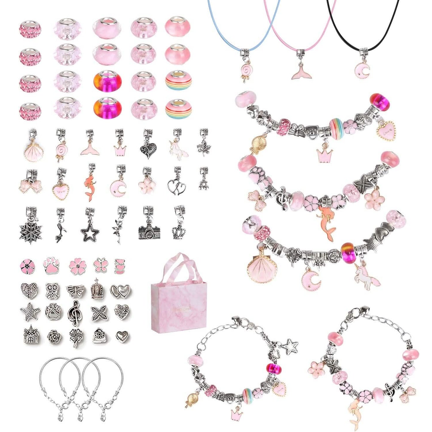 66 piezas: kit para hacer pulseras de abalorios