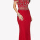 Juliet 660 Cold Shoulder Gown with V-Shape Open Back and Train