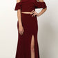 Juliet 662 Cold-Shoulder Two-Piece Gown with Slit