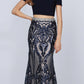 Juliet 663 Off-Shoulder Crop Top Two-Piece Long Dress