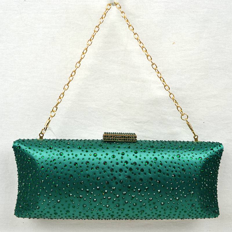 Elegant Studded Crystal Clutch Womens Evening Bag