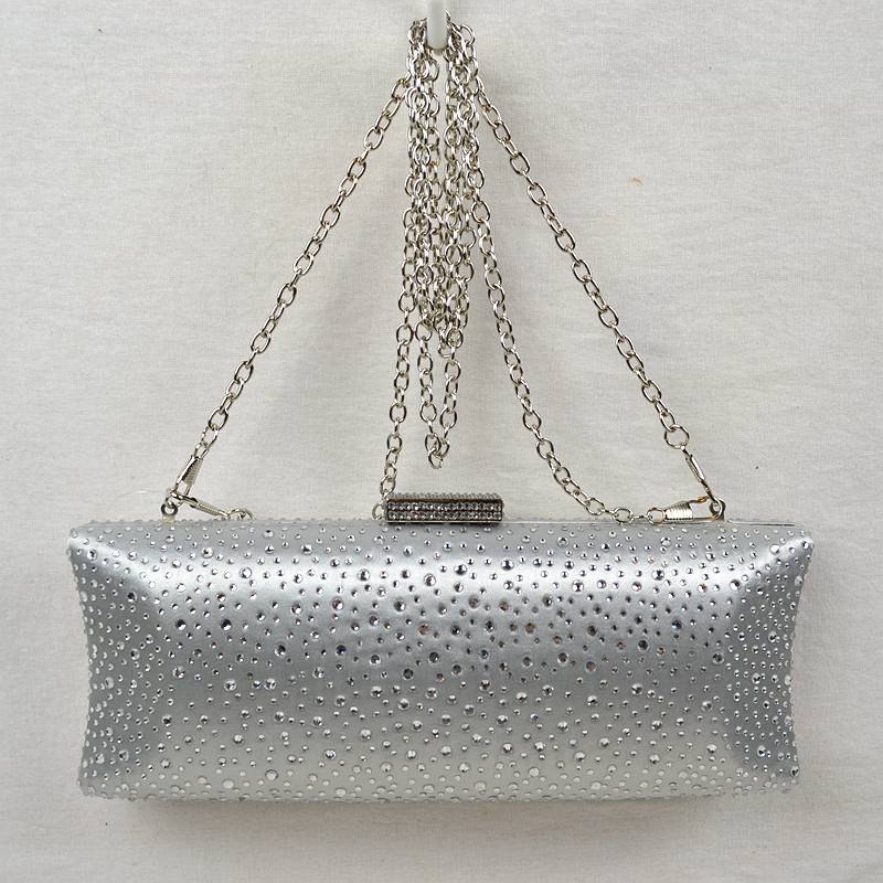 Elegant Studded Crystal Clutch Womens Evening Bag