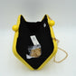 Textured Box Clutch Bag with Double Bead Clasp and Chain Strap