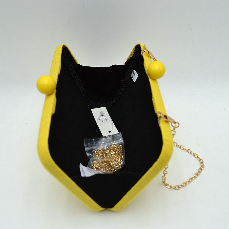 Textured Box Clutch Bag with Double Bead Clasp and Chain Strap