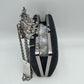 Studded Evening Clutch with Ornate Leaf Clasp Detail