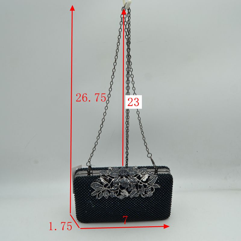 Studded Evening Clutch with Ornate Leaf Clasp Detail