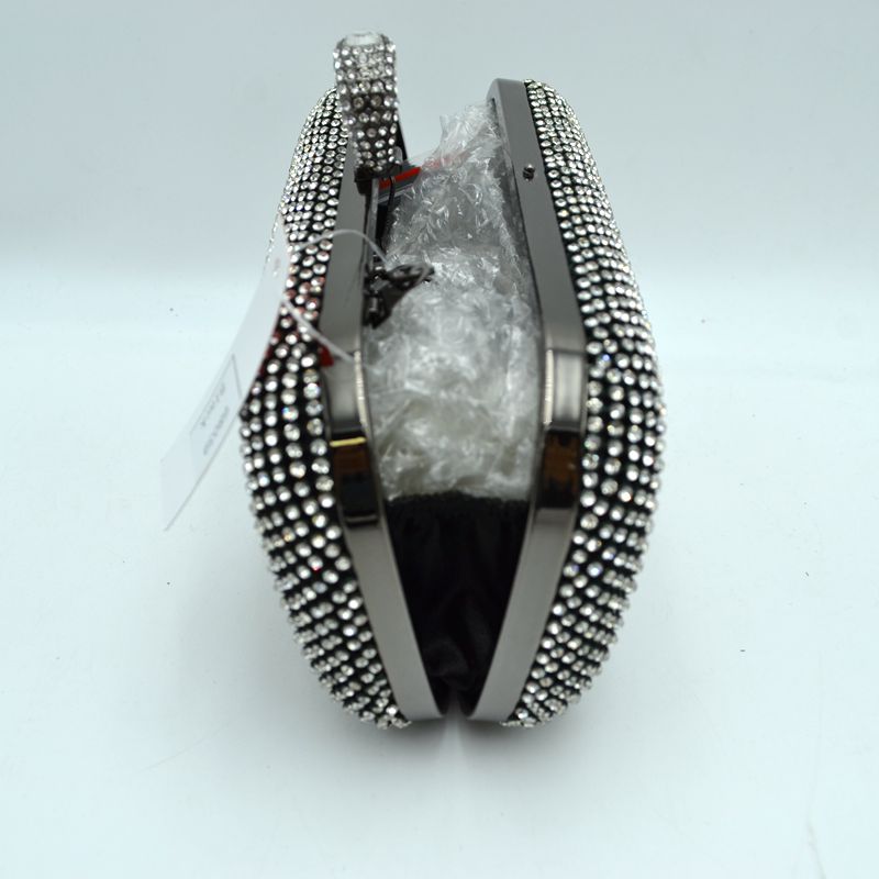 Embellished Box Clutch with Ring Top Clasp