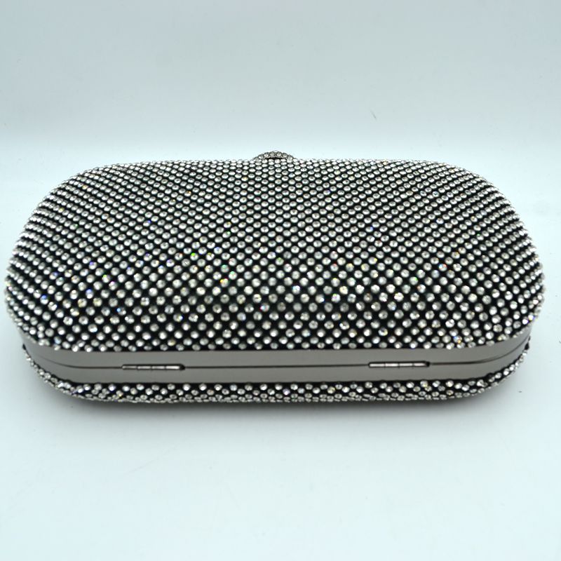 Embellished Box Clutch with Ring Top Clasp