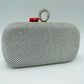 Embellished Box Clutch with Ring Top Clasp