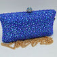 Rhinestone Embellished Box Clutch Bag with Removable Chain Strap