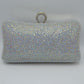 Shimmering Studded Clutch Bag with Textured O-Ring Clasp