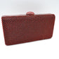 Grid Patterned Box Clutch with Jeweled Dome Clasp