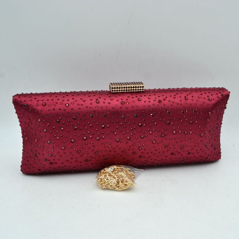 Elegant Studded Crystal Clutch Womens Evening Bag