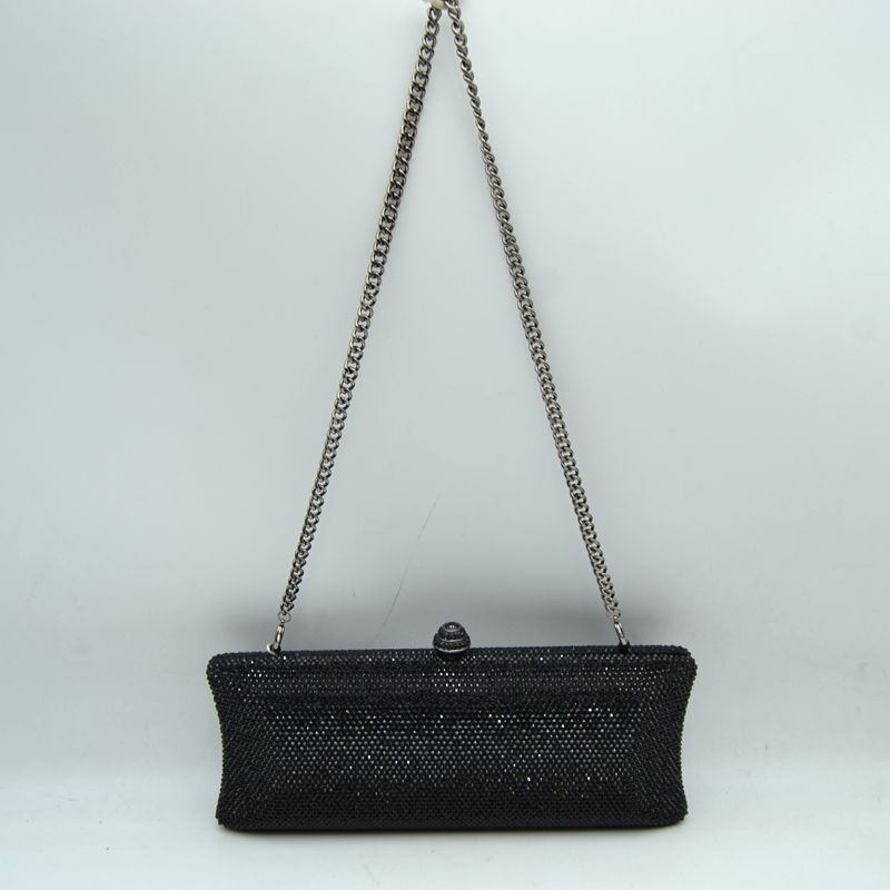 Elongated Evening Clutch Bag with Slender Chain Strap