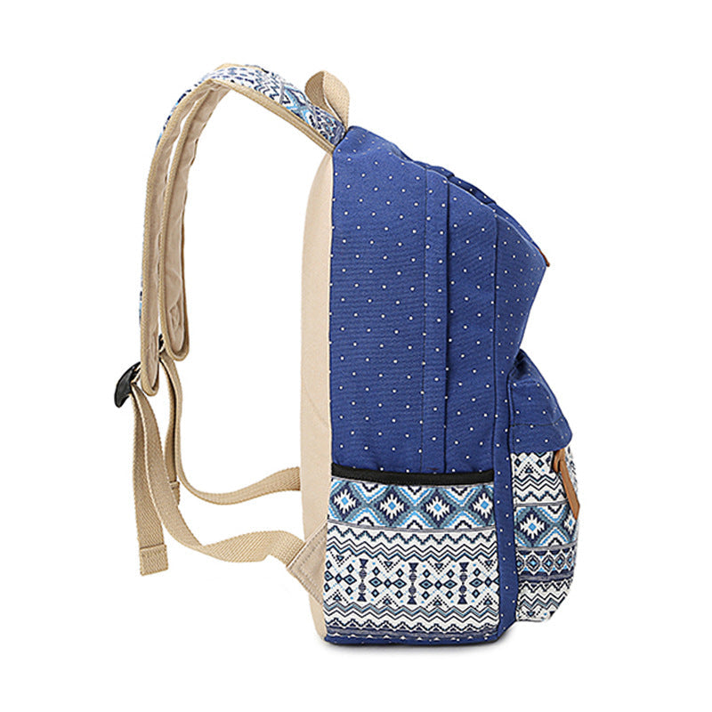 Female Minority Ethnic Style Leisure Dot Elementary School Students' Schoolbags