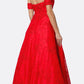 Juliet 692 Long Embroidered Lace Ball Gown Dress With Arm Band