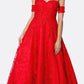 Juliet 692 Long Embroidered Lace Ball Gown Dress With Arm Band