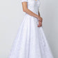 Juliet 692 Long Embroidered Lace Ball Gown Dress With Arm Band
