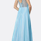 Juliet 699 Metallic Glitter Dress Embellished Bodice V-Neck Sleeveless