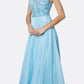 Juliet 699 Metallic Glitter Dress Embellished Bodice V-Neck Sleeveless
