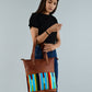 Bolso Tote de Piel Multicolor