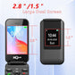 Teléfono plegable 4G desbloqueado para personas mayores, teléfono plegable básico, teléfono móvil para personas mayores, pantalla de 2.8" +1.5", botón SOS, marcación rápida, botones grandes, Bluetooth, cámara, radio FM, batería de 1400 mAh (negro mate).