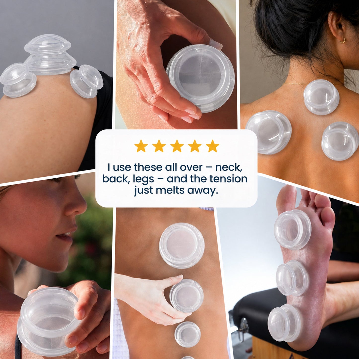 EDGE™ Cupping Therapy Set Clear, 4 Cups