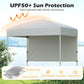 6 x 4 FT Pop-Up Canopy Tent with 1 Half Sidewall Easy Setup Folding Outdoor Sun Shelter