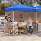 6 x 4 FT Pop-Up Canopy Tent with 1 Half Sidewall Easy Setup Folding Outdoor Sun Shelter