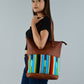 Bolso Tote de Piel Multicolor