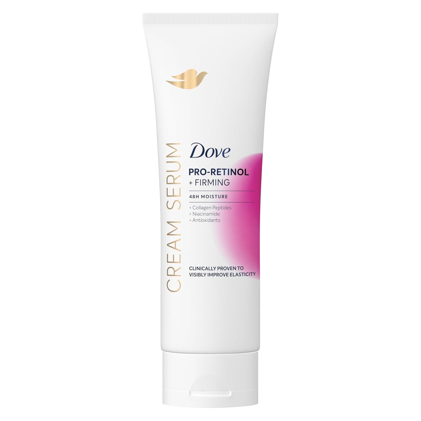 Loción Dove Crema Sérum Pro-Retinol + Reafirmante para Elasticidad y Firmeza, con Péptidos de Colágeno, Niacinamida y Antioxidantes, 8 oz