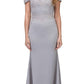 CLEARANCE - Eureka 7100 Lace Appliqued Bodice Long Dress Off-Shoulder (Size S)