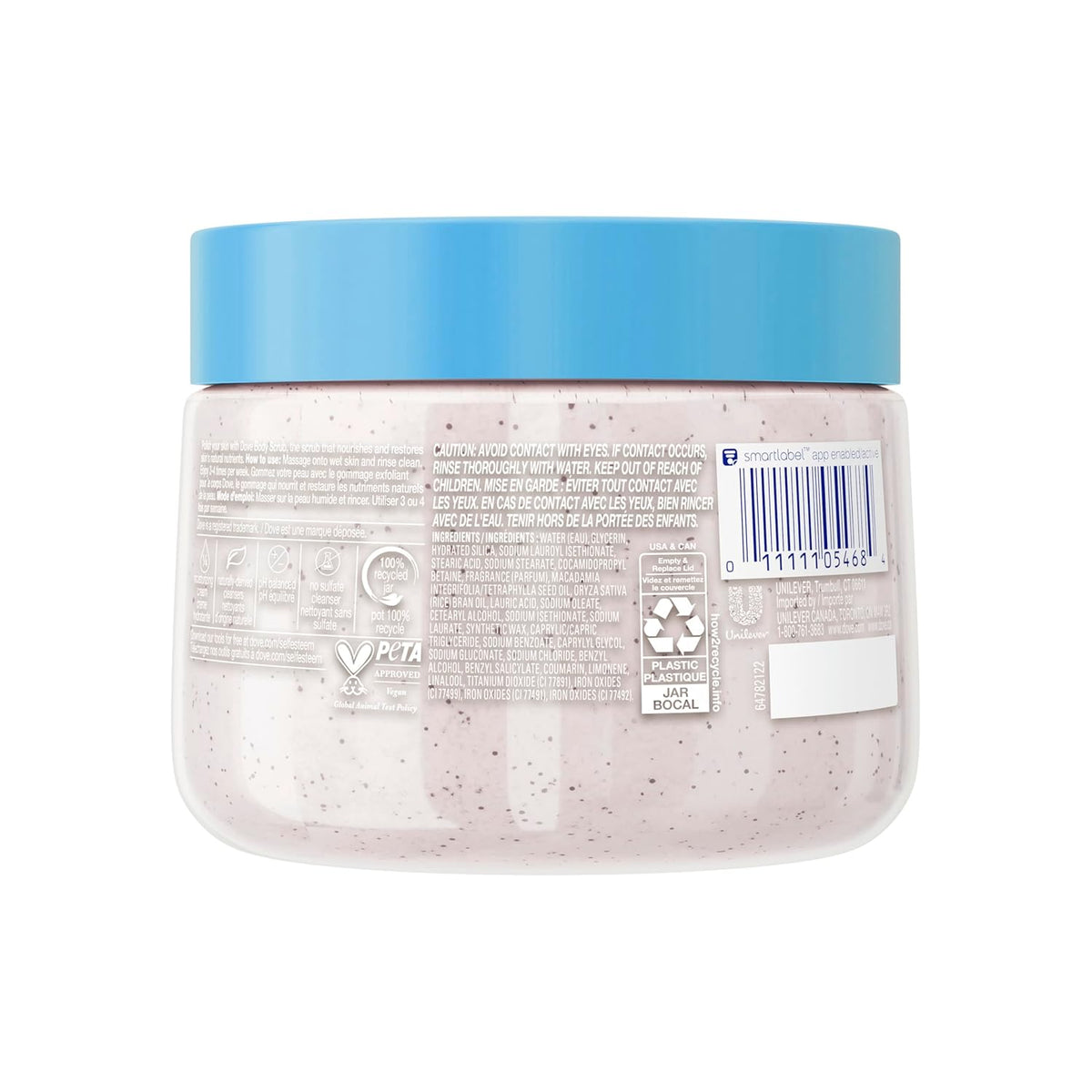 Dove Exfoliante Corporal Macadamia y Leche de Arroz Exfolia y Nutre Profundamente para una Piel Suave y Radiante 15 oz