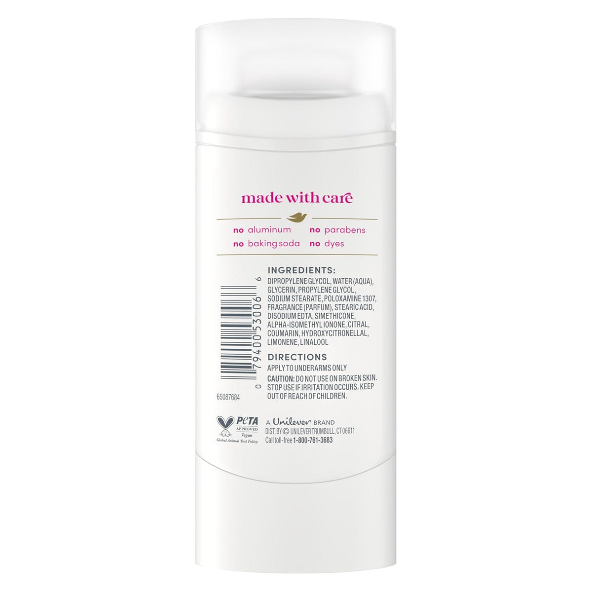Dove Desodorante en Barra Dragon Fruit Fizz para 72 Horas de Protección contra el Olor Sin Aluminio 2.4 oz
