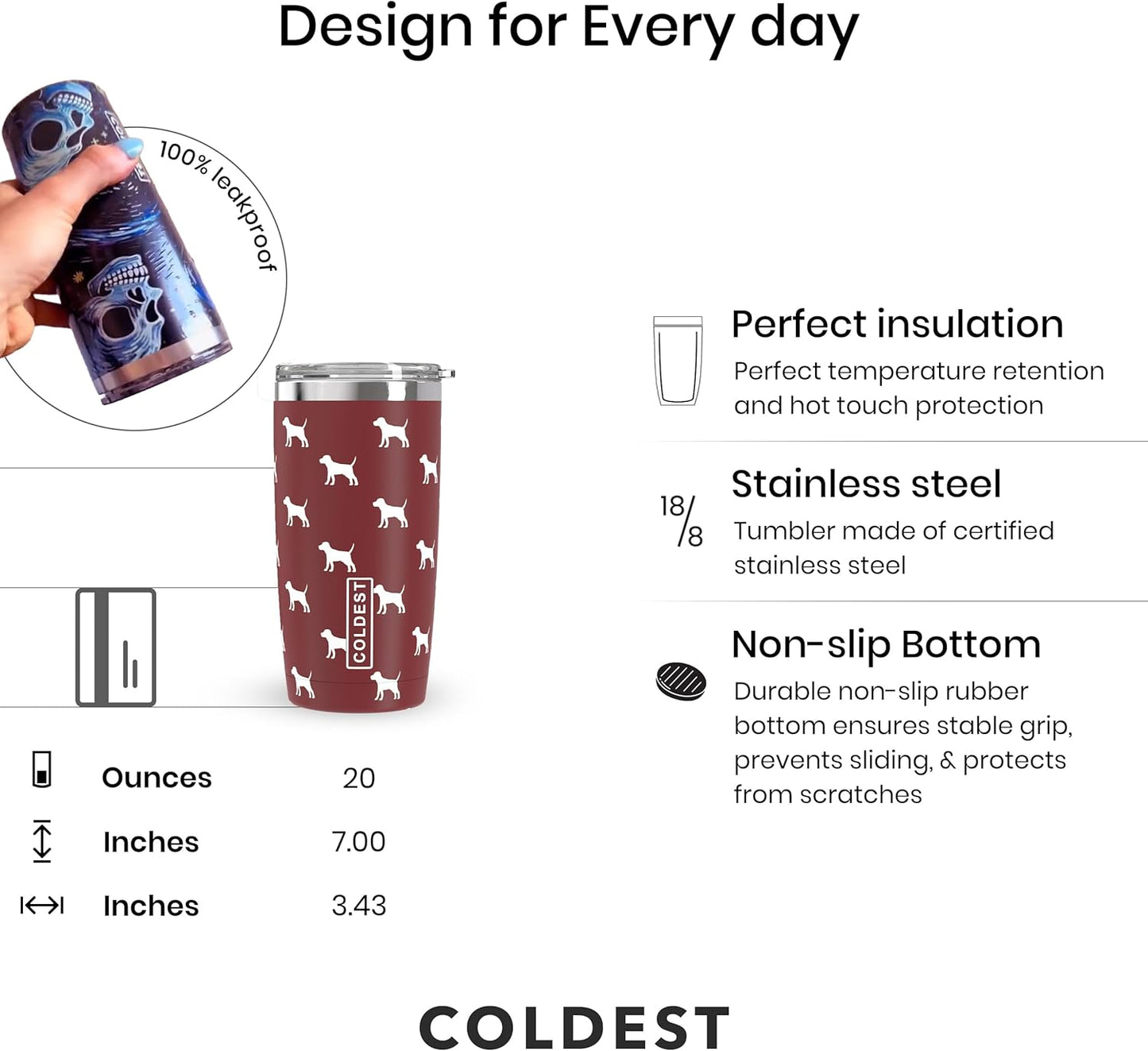 Vaso térmico Coldest de 20 oz v2