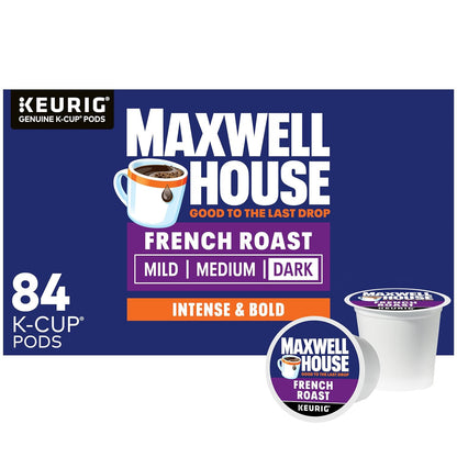 Maxwell House French Roast Dark Roast K-Cup Coffee Pods, 84 ct Box