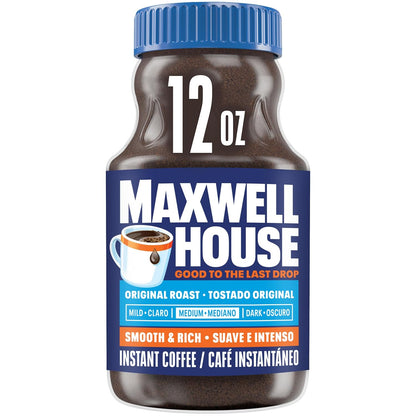 Café Soluble Tostado Medio Original Maxwell House (Tarro de 12 oz)