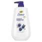 Gel de baño Dove Unwind de arándanos y leche lunar para una piel suave como loción durante 24 horas, limpiador hidratante para la piel sin sulfatos ni parabenos, 907 g