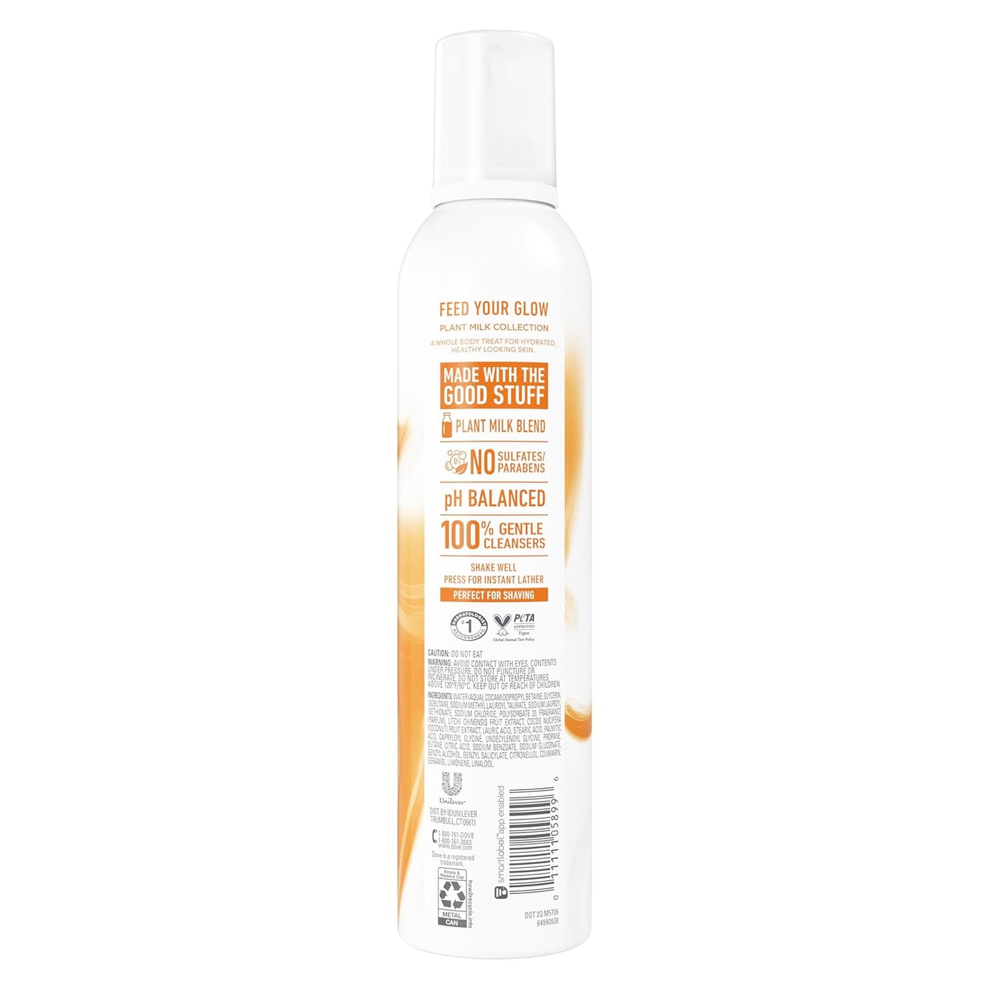 Espuma de Ducha Batida Dove Coco & Lichi para Mujer para una Piel Suave e Hidratada 307 g