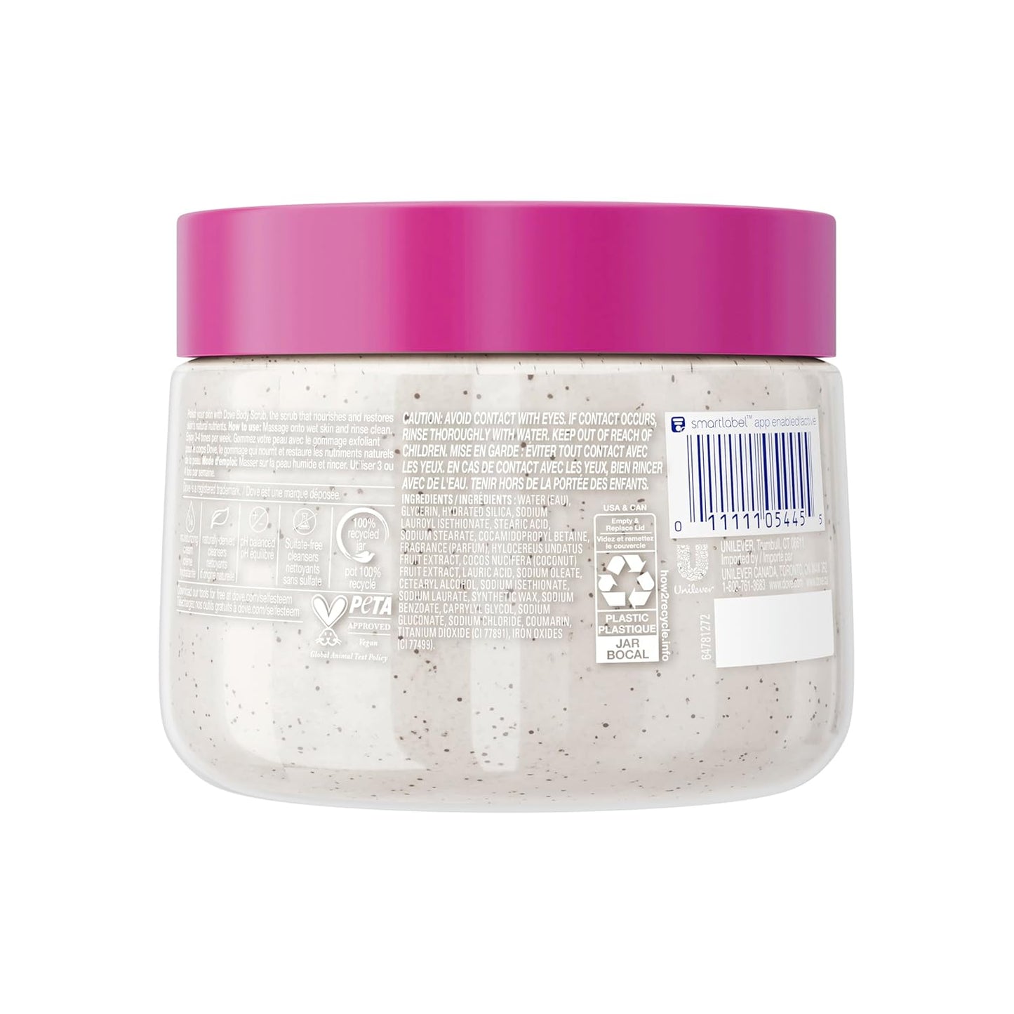 Exfoliante Corporal Dove con Pitahaya y Crema de Coco, Exfolia y Nutre Profundamente para una Piel Suave y Radiante 425 g