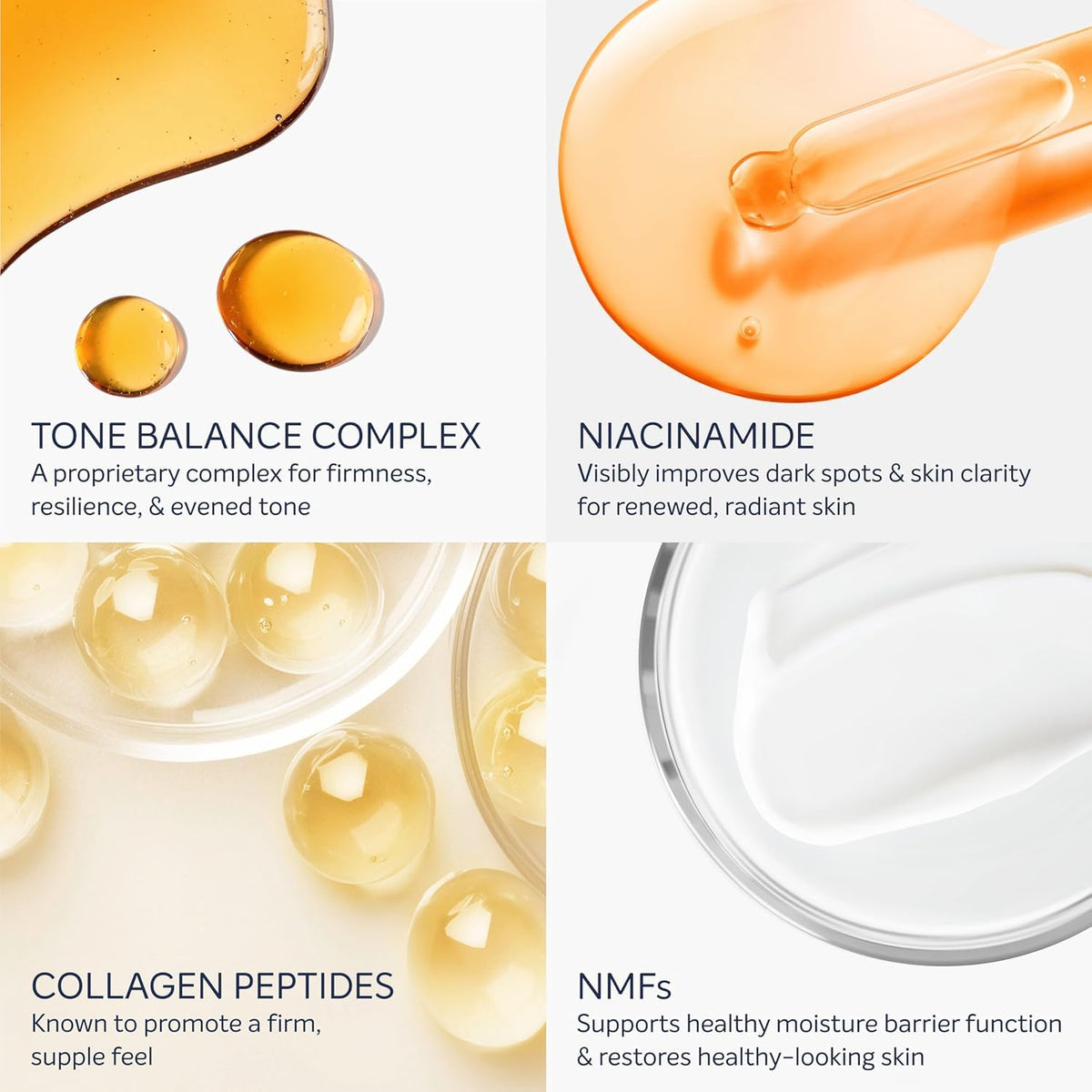 Dove Sérum Multiusos Focalizado para Estrías, Manchas Oscuras, Tono de Piel Desigual y Elasticidad, con Complejo Tone Balance, Niacinamida, Péptidos de Colágeno y Factores de Hidratación Natural, 90 g