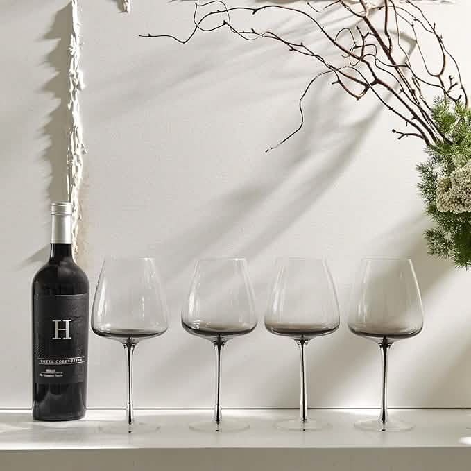 Copas de vino tinto con tallo ahumado Hotel Collection | 4 copas