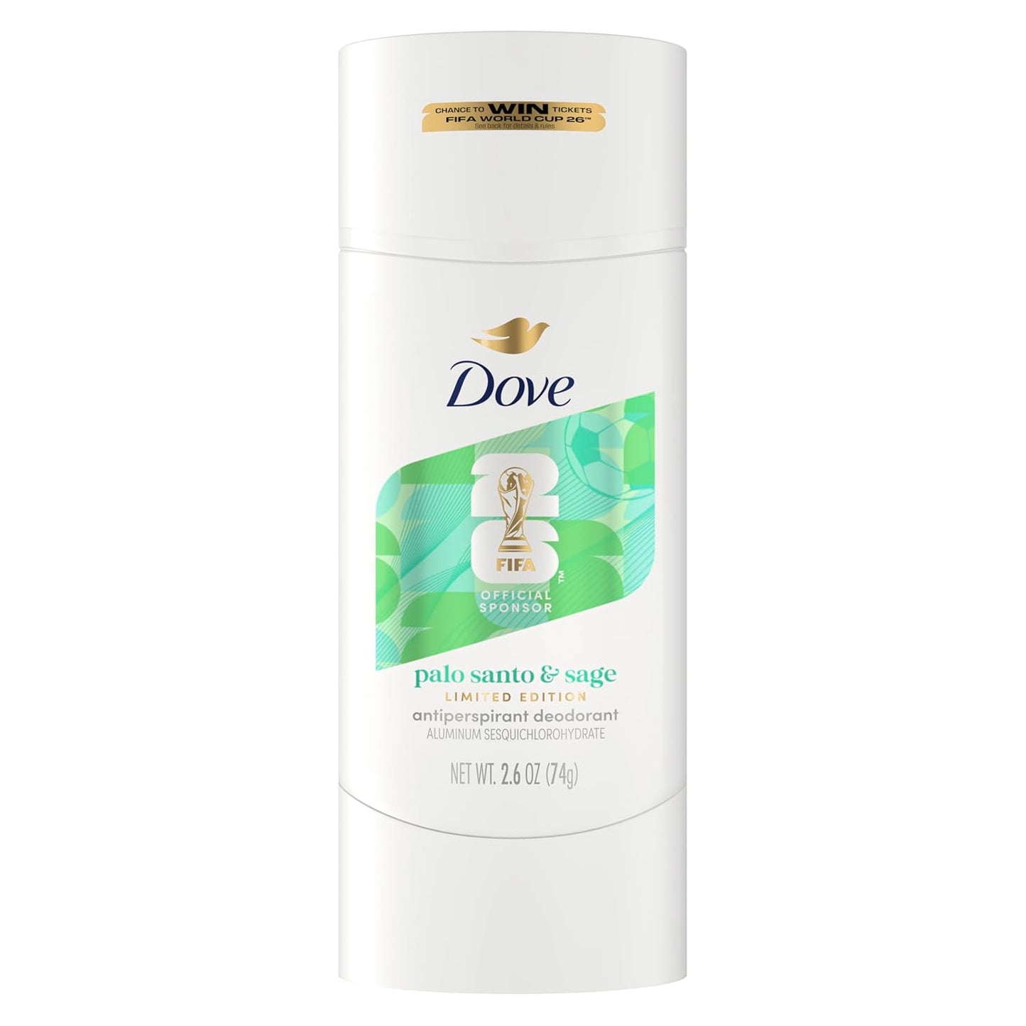 Dove Barra Sólida Palo Santo y Salvia para 72 Horas de Protección contra el Sudor y el Olor Sin Alcohol 74 g