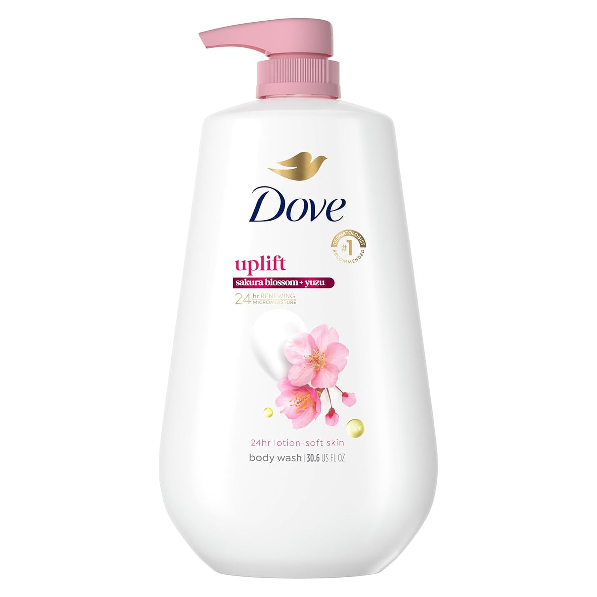 Dove Sakura Body Wash Revitalizante Sakura Blossom y Yuzu para una Piel Suave como la de una Loción por 24 horas Limpiador Humectante para la Piel sin Sulfatos ni Parabenos 908 ml