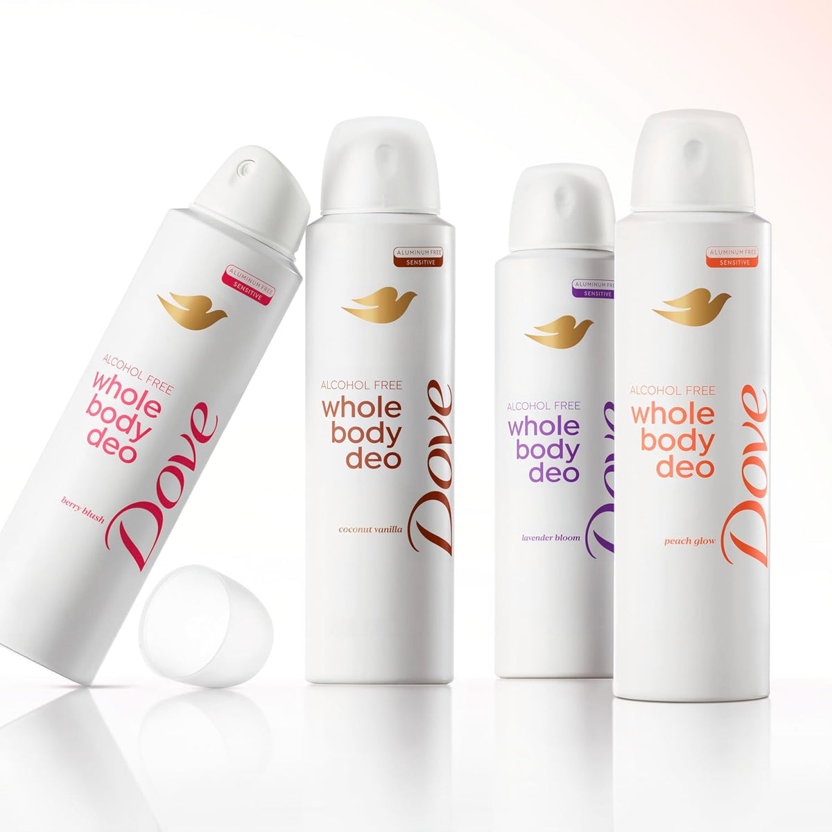 Dove Desodorante en aerosol sin alcohol para todo el cuerpo para mujer, control de olores durante 72 horas, Peach Glow, 4 oz