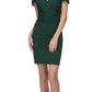 CLEARANCE - Eureka 7200 Off-the-Shoulder Short Party Dress Appliqued Bodice (XS + XL)