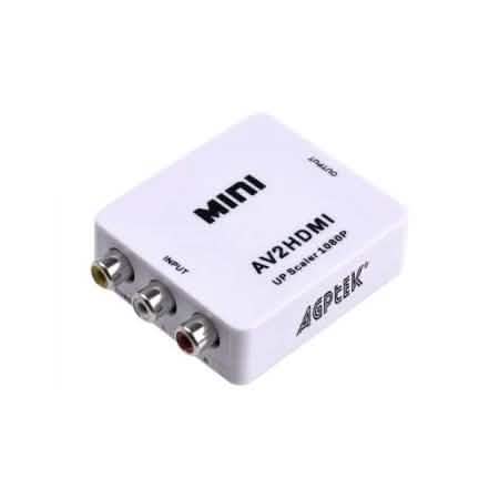 720p 1080p Mini Escalador Compuesto AV CVBS 3RCA a Adaptador Convertidor de Video HDMI