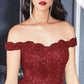 Cinderella Divine 7258W Off The Shoulder Long  Gown